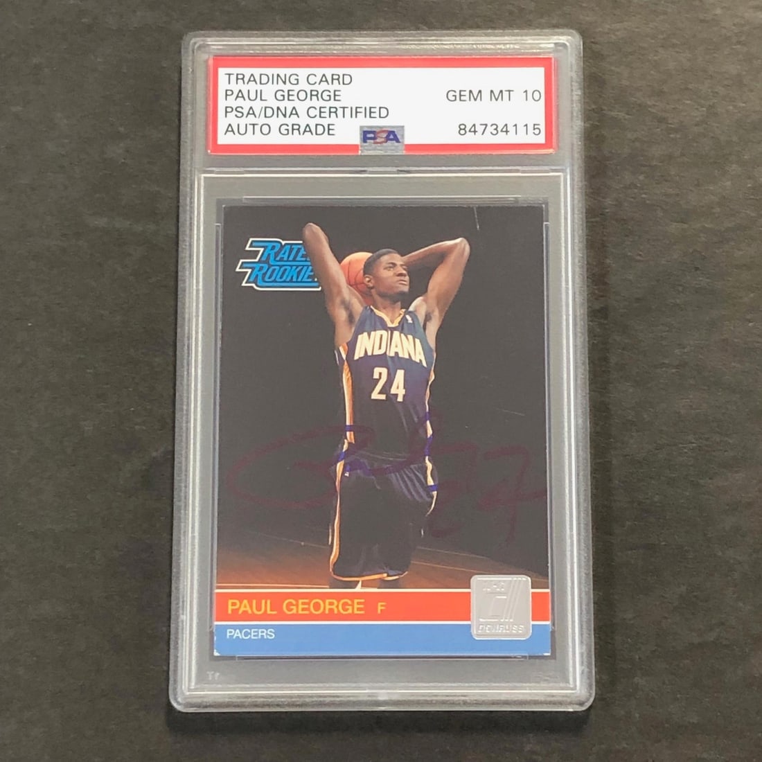 Paul George 2010-11 Donruss Rookie Auto Card PSA Slabbed #237: Paul George 2010-11 Donruss Rookie Auto Card PSA Slabbed #237 This is a 2010-11 Panini Donruss #237 rookie card featuring Paul George of the Indiana Pacers. The card is autographed by Paul George, wit