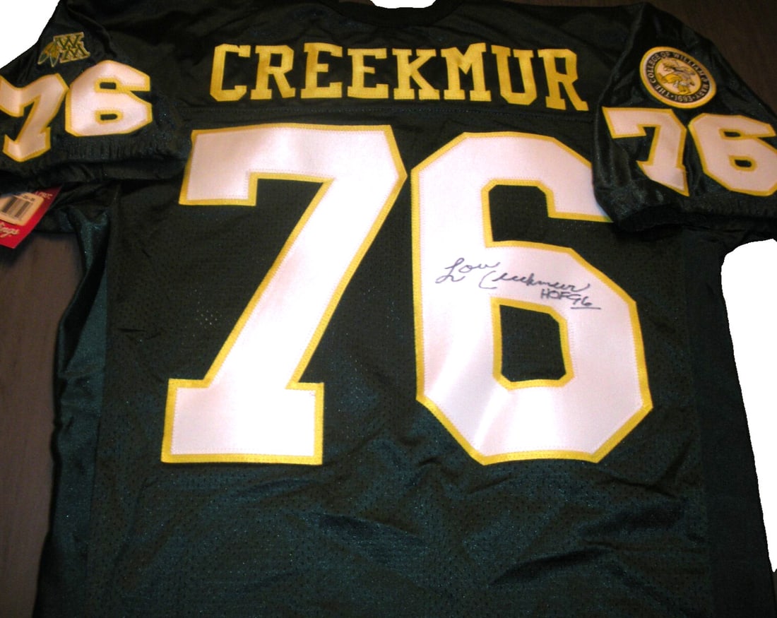 Lou Creekmur Signed Rawlings Jersey with COA William & Mary Football (1 of 2)