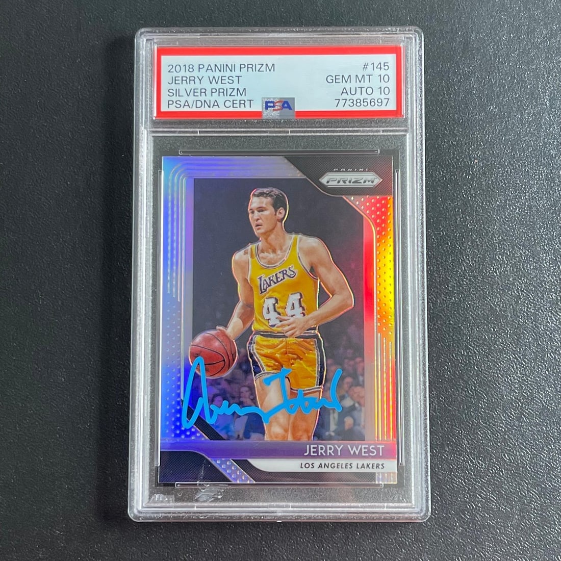 Jerry West PSA 10 Panini Prizm Silver Auto Basketball Card Lakers 2018-19 (1 of 2)
