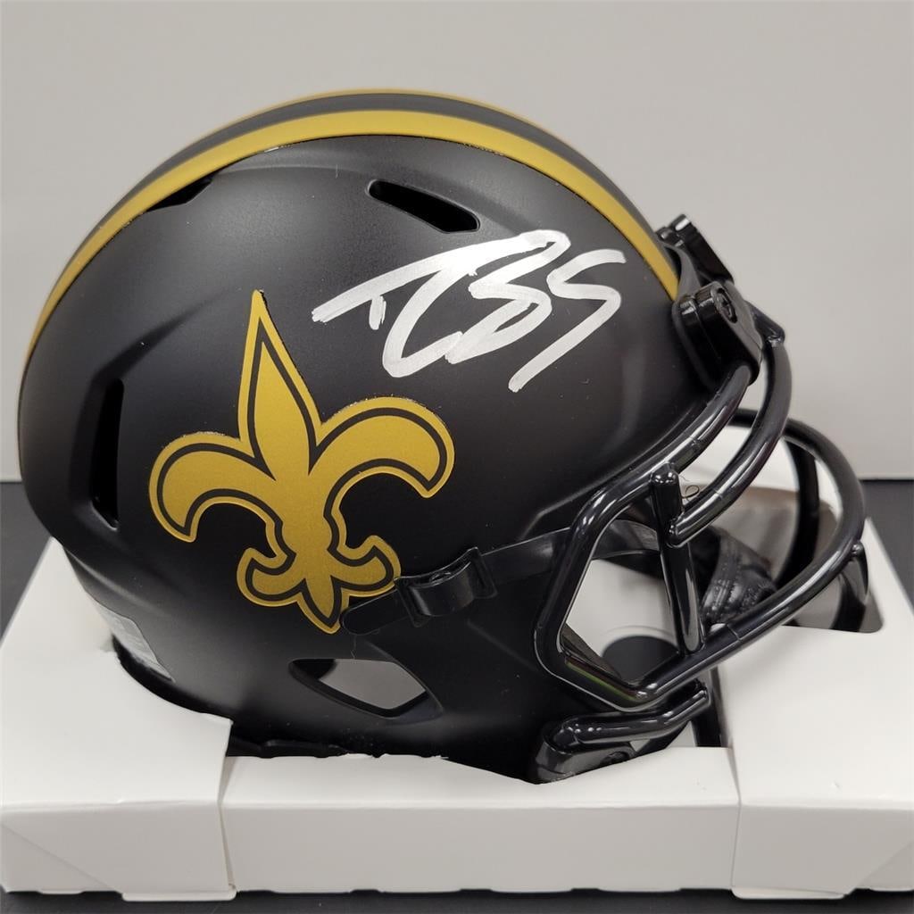 Drew Brees Autographed Saints Mini Helmet with Beckett BAS Hologram (1 of 3)