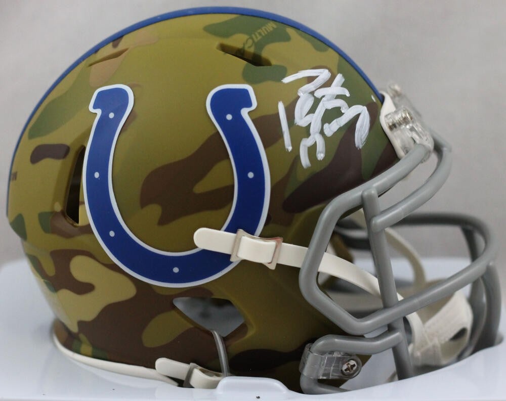 Signed Colts Camo Speed Mini Helmet Peyton Manning Fanatics Auth (1 of 5)