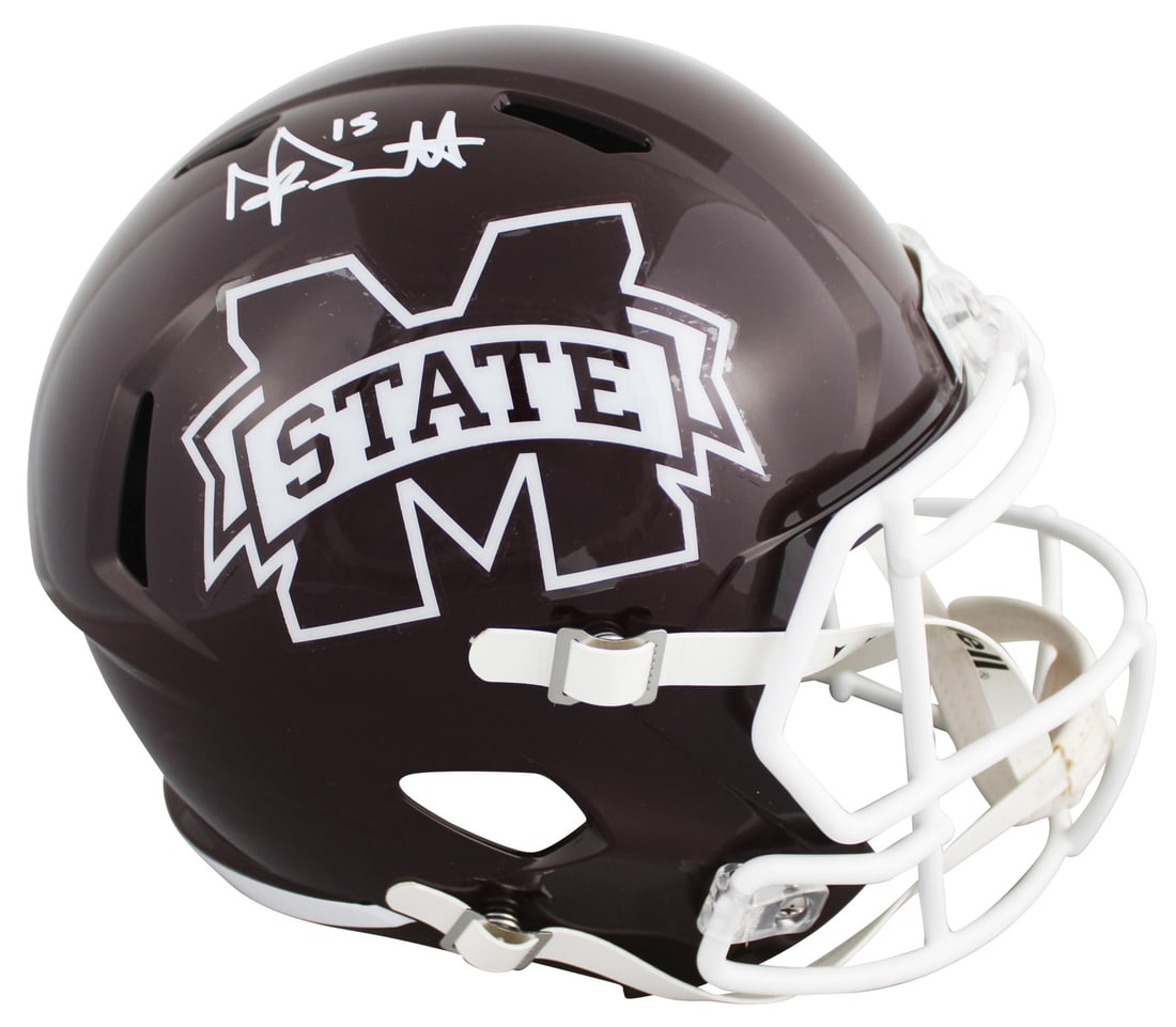 Dak Prescott autographed Mississippi State full size speed replica helmet BAS witnessed (1 of 3)
