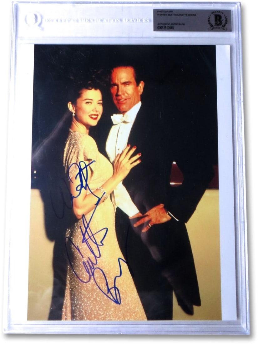 Beckett Authenticated Warren Beatty Annette Bening Signed 8x10 Photograph (1 of 3)