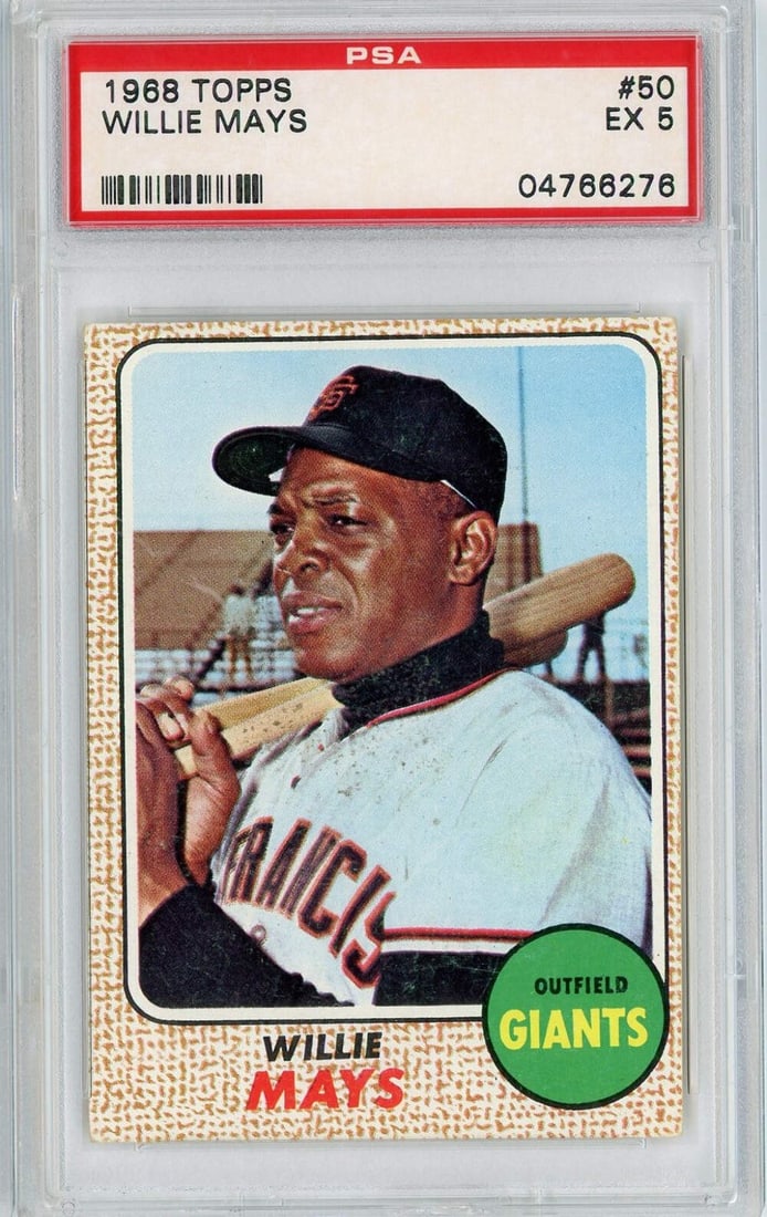 PSA 5 1968 Topps Willie Mays Giants Card #50 (1 of 2)