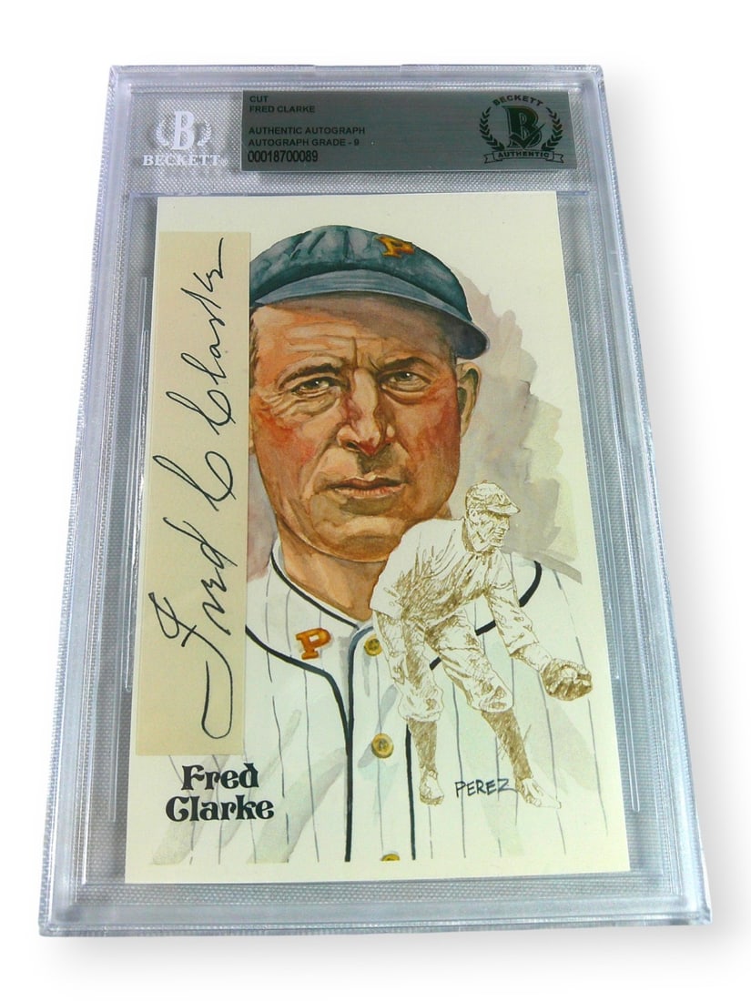Beckett Authenticated Fred Clarke Cut Signature With Postcard Pirates HOF: Beckett Authenticated Fred Clarke Cut Signature With Postcard Pirates HOF This item features an original cut signature autographed by Fred Clarke, accompanied by a postcard. The autograph has been aut