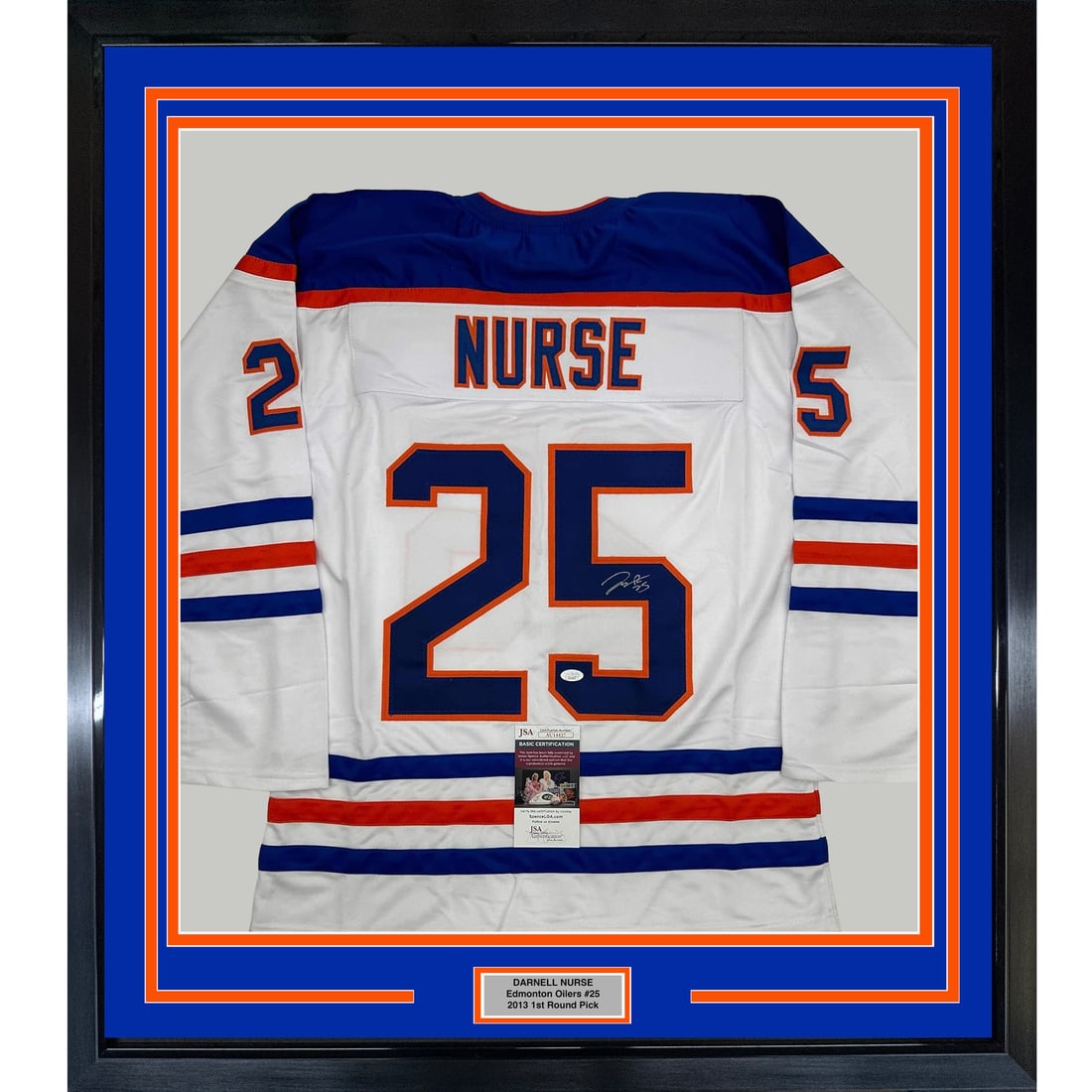 Framed Darnell Nurse Signed Jersey with JSA COA 35x39 Edmonton Oilers (1 of 2)