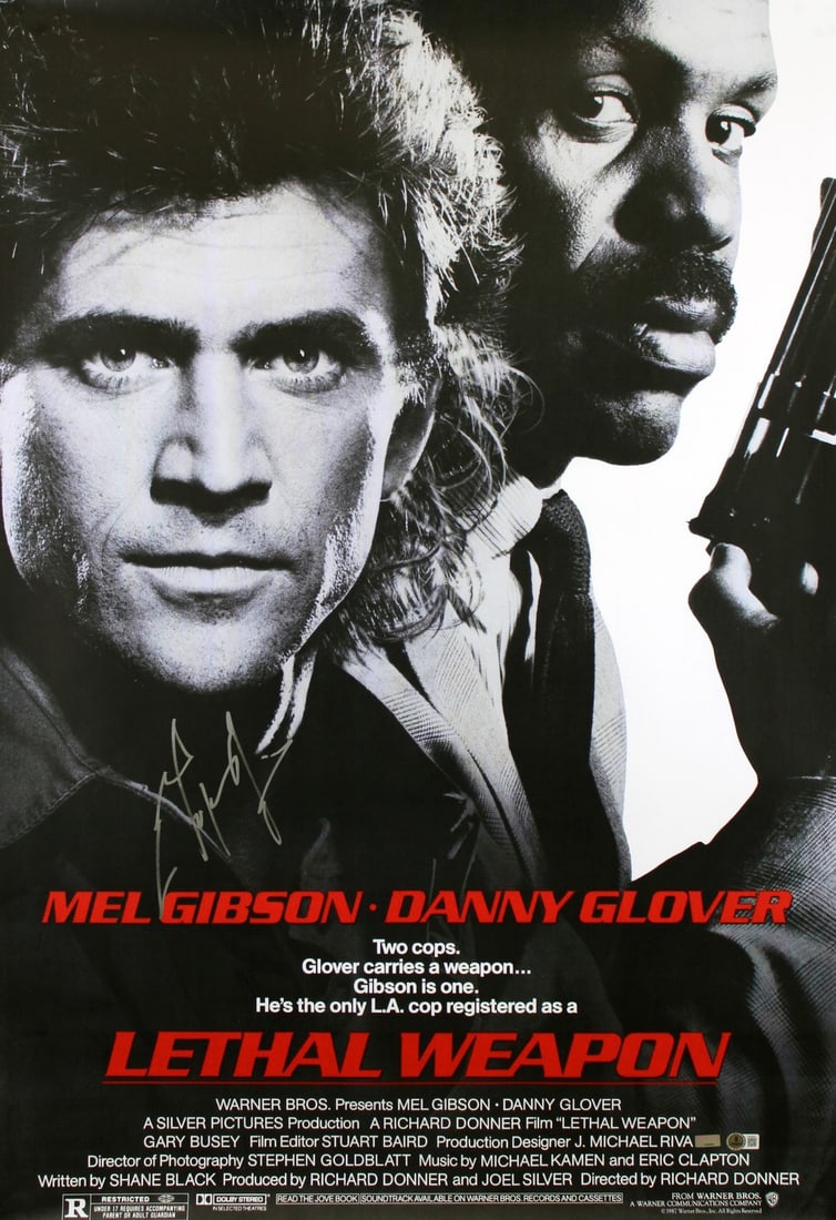 Mel Gibson Signed Lethal Weapon 27x40 Poster BAS Authenticated: Mel Gibson Signed Lethal Weapon 27x40 Poster BAS Authenticated This is an authentic autographed poster of Mel Gibson from the iconic movie Lethal Weapon, measuring 27x40 inches. Each poster is hand-si
