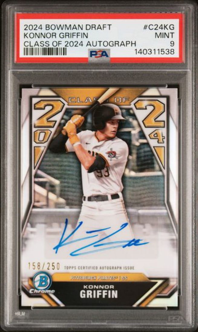 PSA 9 Konnor Griffin Bowman Draft Auto Rookie Card #C24KG /250 (1 of 2)