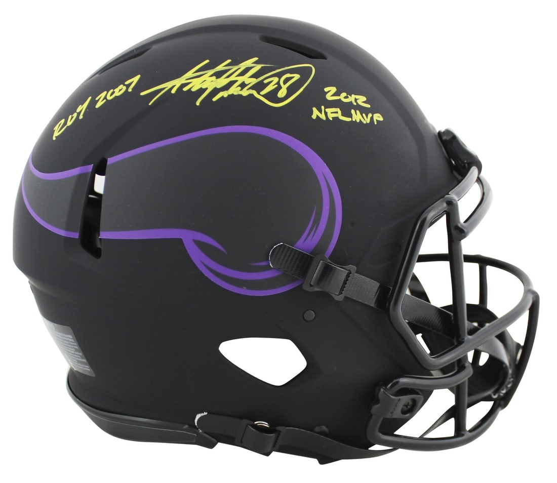 Adrian Peterson autographed Vikings Eclipse Proline helmet BAS witnessed (1 of 7)