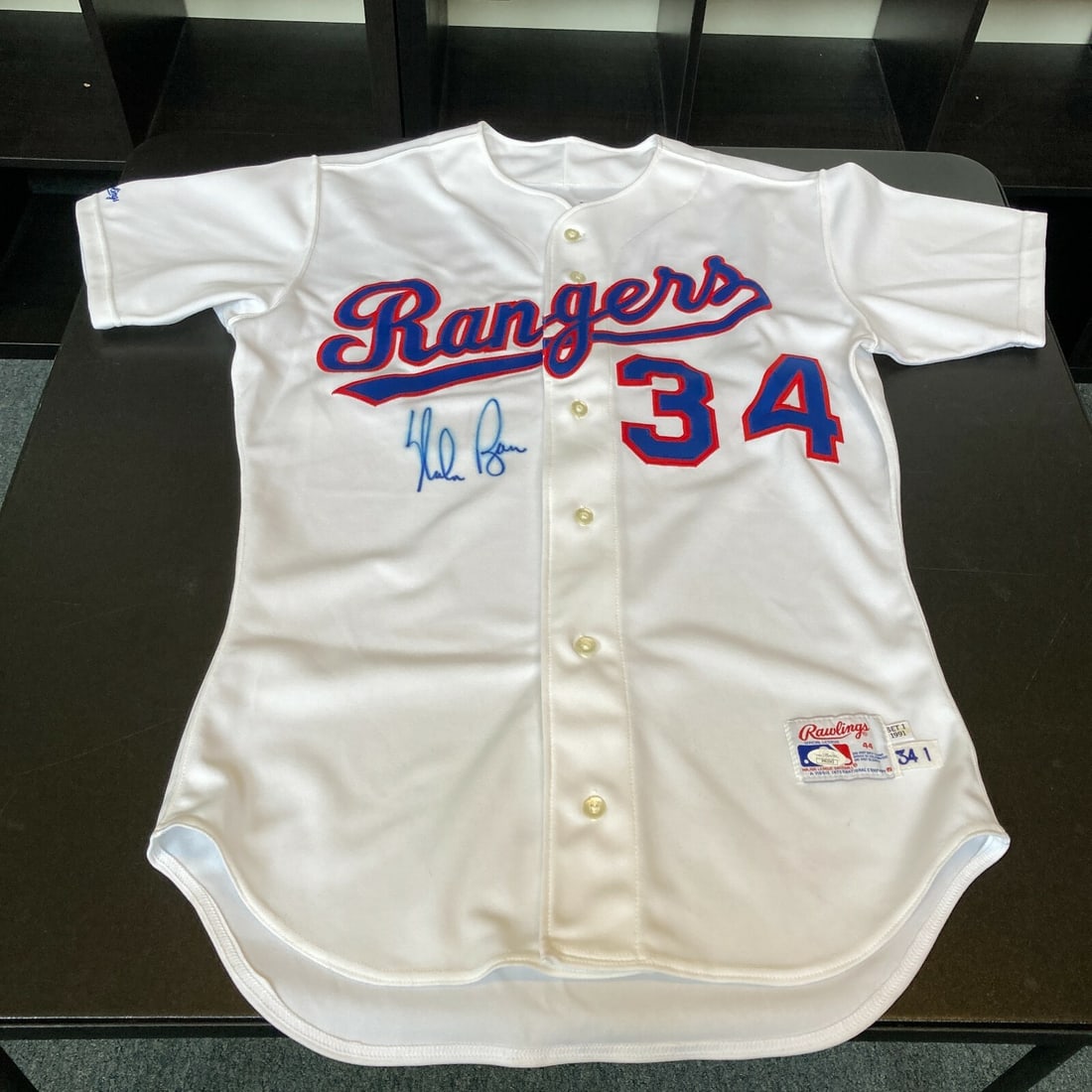 1991 Texas Rangers Game Issued Jersey Signed by Nolan Ryan JSA Authenticated (1 of 8)