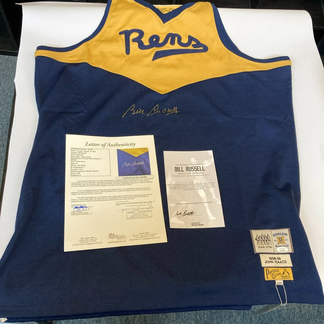 Bill Russell Signed Harlem Rens Jersey Limited Edition with JSA COA: Bill Russell Signed Harlem Rens Jersey Limited Edition with JSA COA Celebrate basketball history with this authentic Bill Russell signed Harlem Rens jersey, paying homage to the first African American
