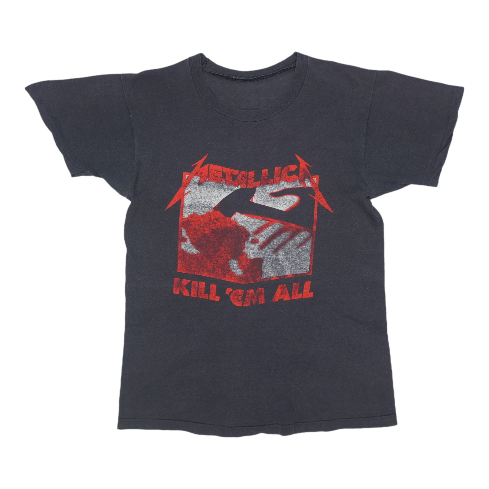 Vintage 1984 Kill Em All Metallica Concert T Shirt Black Front Back Graphics (1 of 4)