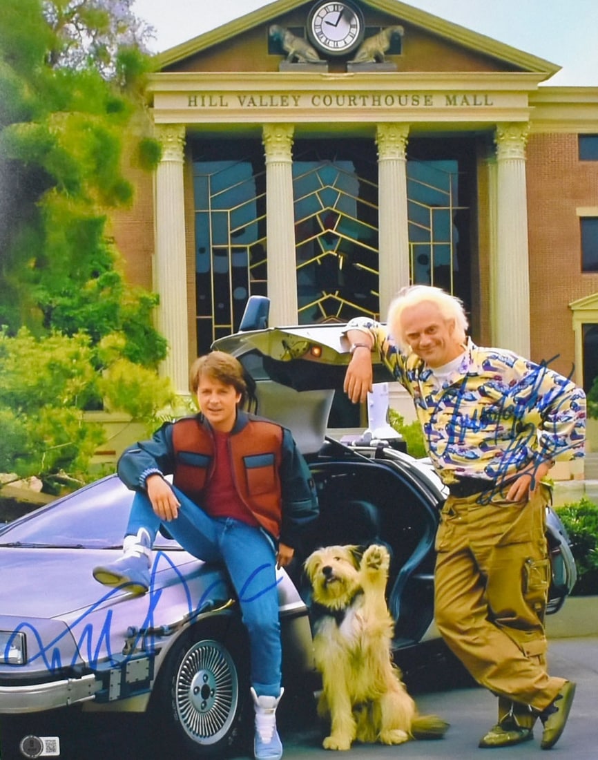 Back to the Future 16x20 Photo Signed by Lloyd and Fox Beckett: Back to the Future 16x20 Photo Signed by Lloyd and Fox Beckett This 16x20 photograph from the movie "Back to the Future" features authentic signatures from Christopher Lloyd and Michael J. Fox. The au