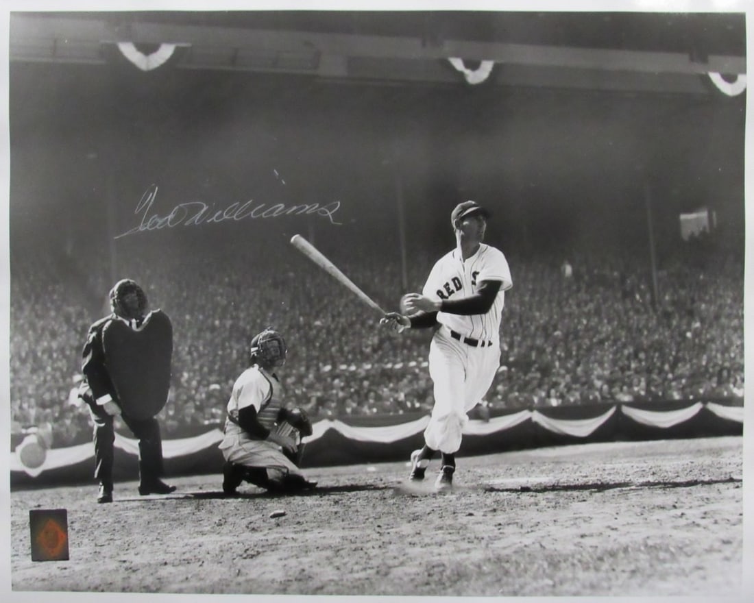 Ted Williams Autographed 16x20 Red Sox Photo Green Diamond Hologram (1 of 4)