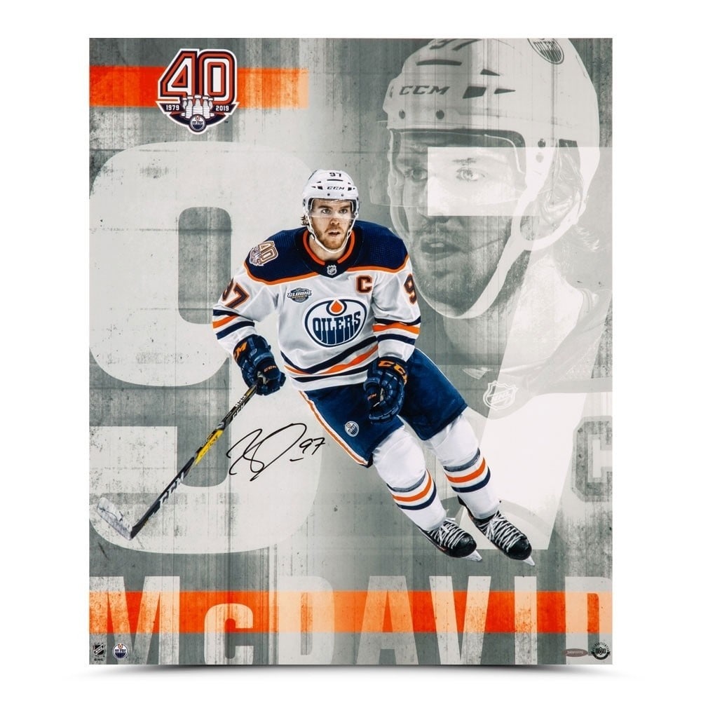 Connor McDavid Autographed 20x24 Photo Edmonton Oilers Upper Deck Certified (1 of 3)