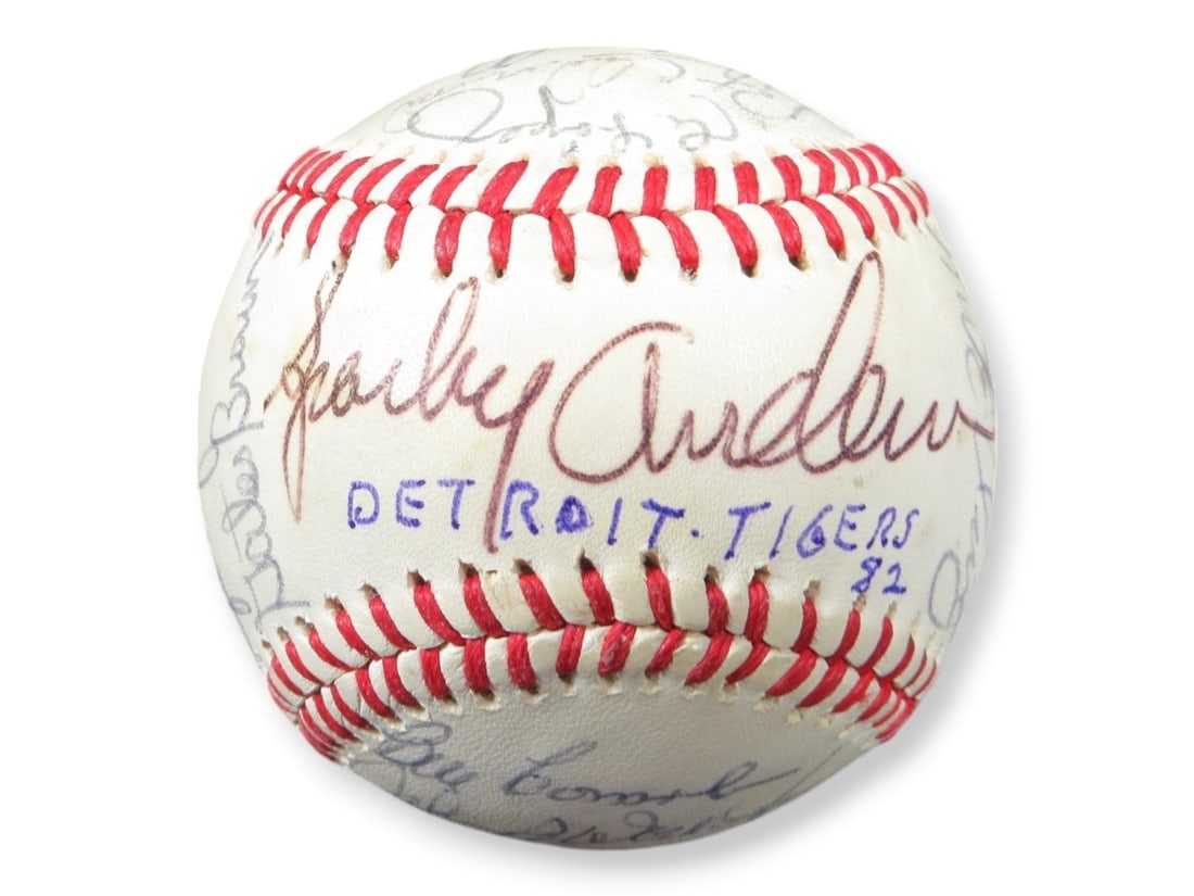 Detroit Tigers 1982 Team Baseball Signed by Anderson Trammell Whitaker Craig (1 of 8)