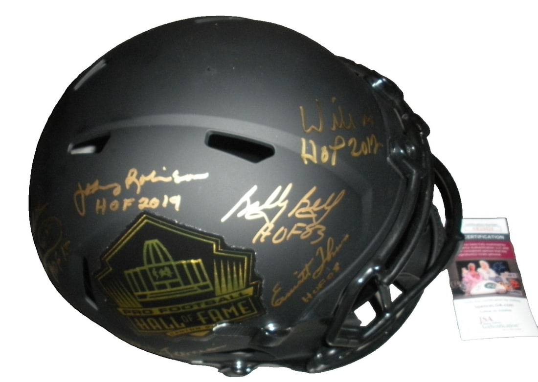 Signed Kansas City Chiefs Full Size Replica Helmet With Eight Autographs JSA COA: Signed Kansas City Chiefs Full Size Replica Helmet With Eight Autographs JSA COA This is a full-size Kansas City Chiefs replica helmet that has been autographed by Hall of Fame players Bobby Bell, Wil