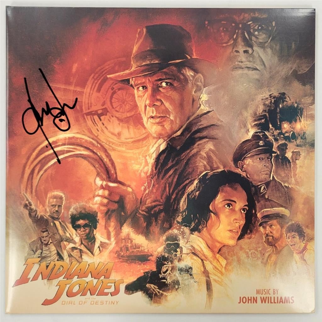 Harrison Ford Autographed Indiana Jones Soundtrack Cover Beckett Authenticated: Harrison Ford Autographed Indiana Jones Soundtrack Cover Beckett Authenticated This is an original soundtrack cover from the movie 'Indiana Jones and the Dial of Destiny', signed by the iconic actor H