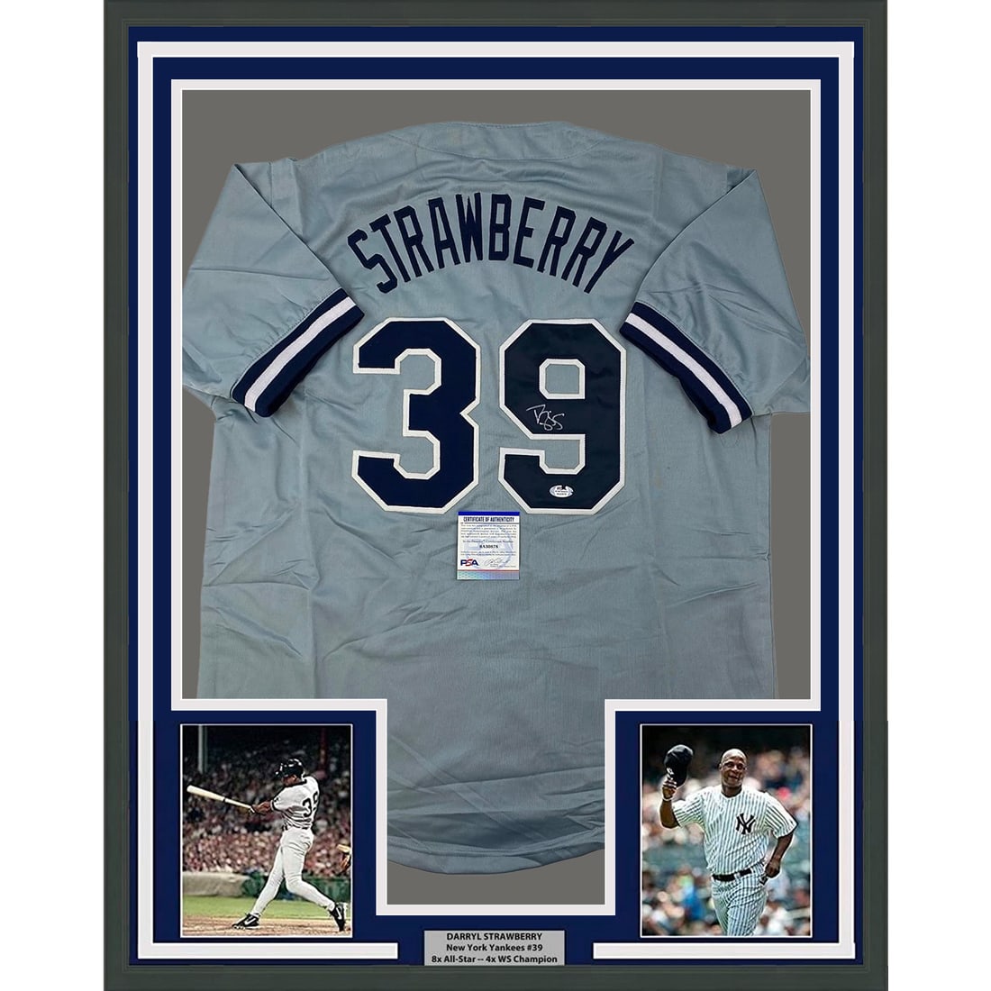 Framed Darryl Strawberry Signed Jersey New York Yankees PSA COA Gem Mint (1 of 2)