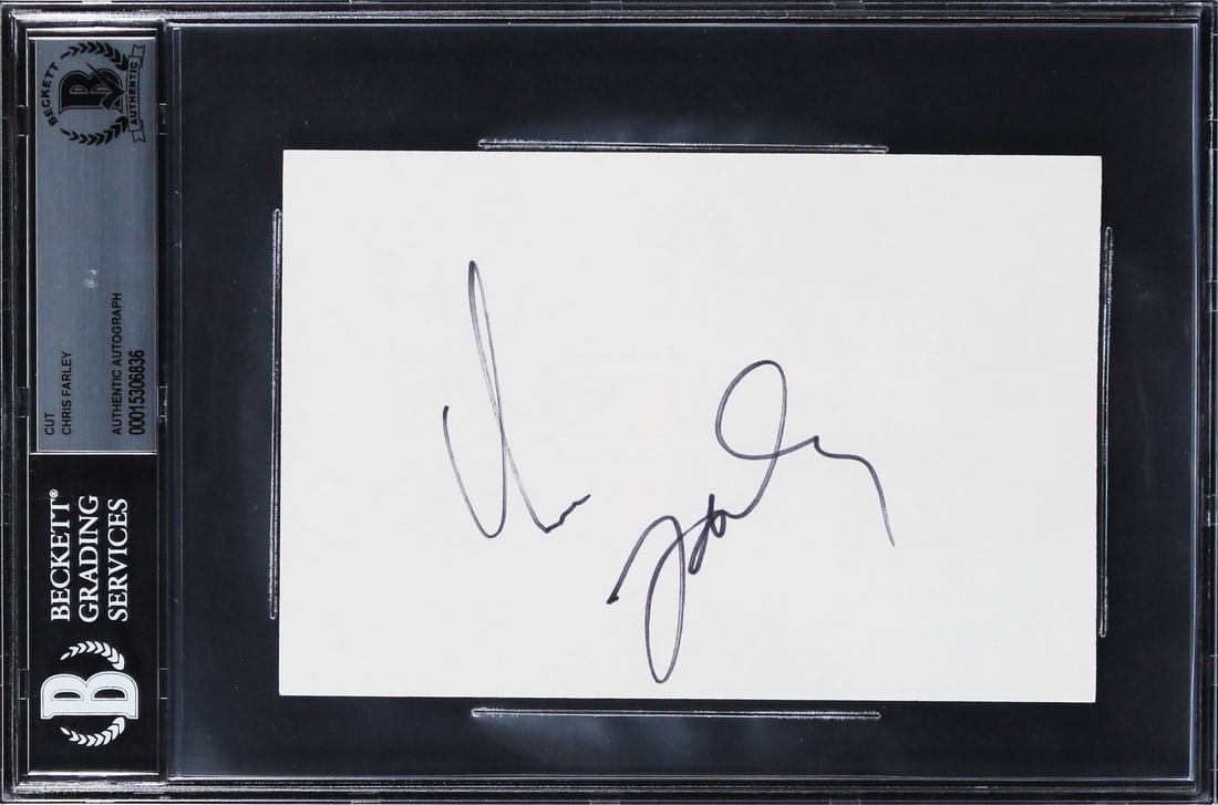 Chris Farley Autographed 4x6 Cut Signature Beckett Authenticated Tommy Boy: Chris Farley Autographed 4x6 Cut Signature Beckett Authenticated Tommy Boy This is an original 4x6 cut signature that has been personally signed by Chris Farley from "Tommy Boy." The autograph is auth