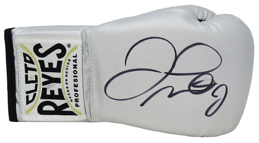 Floyd Mayweather Jr Signed Cleto Reyes Silver Boxing Glove with COA: Floyd Mayweather Jr Signed Cleto Reyes Silver Boxing Glove with COA This is an original signed Cleto Reyes silver boxing glove by Floyd Mayweather Jr., a champion boxer known for his exceptional caree