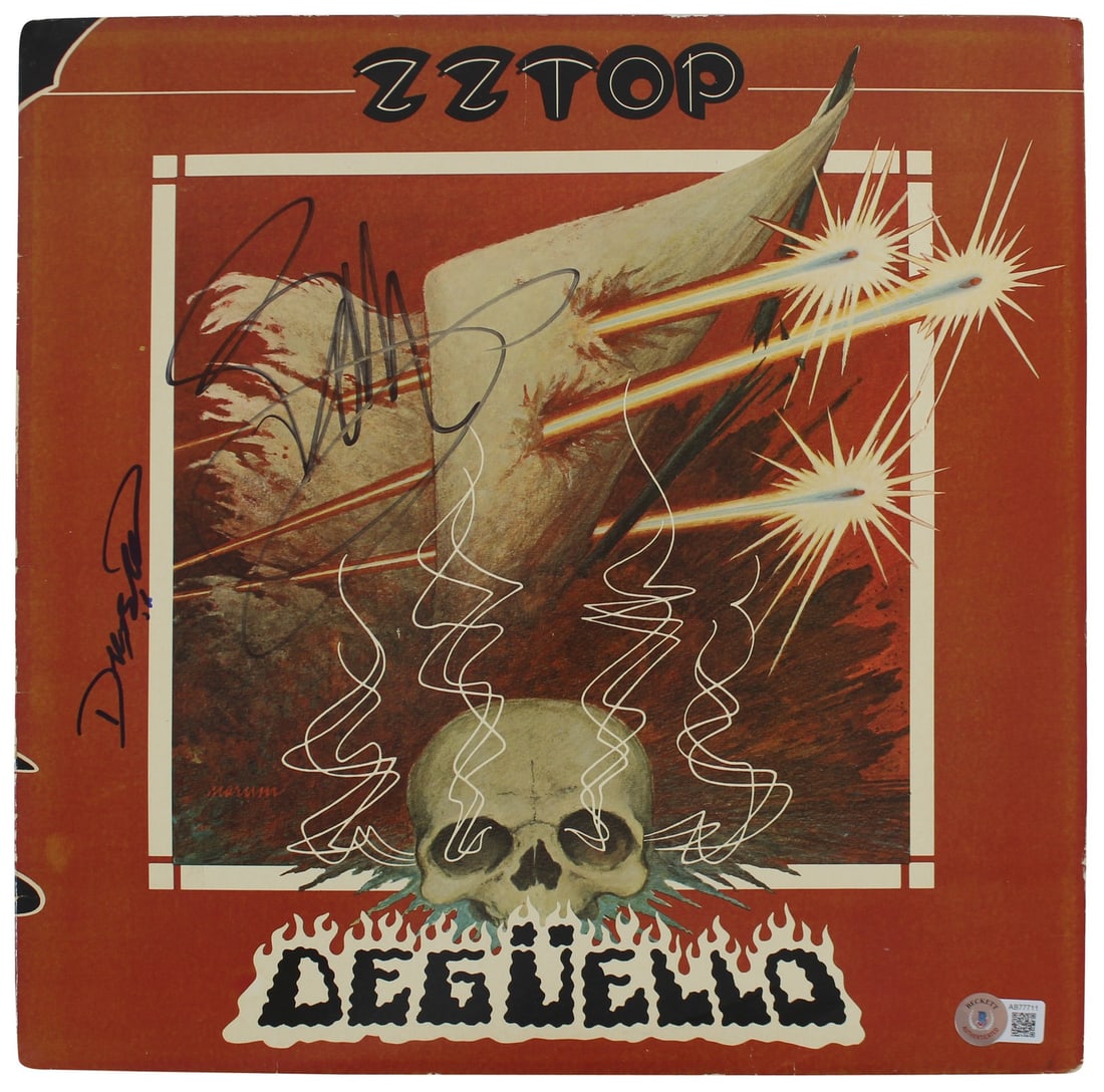 ZZ Top Deguello album cover signed by Dusty Hill Billy Gibbons Beckett BAS (1 of 9)