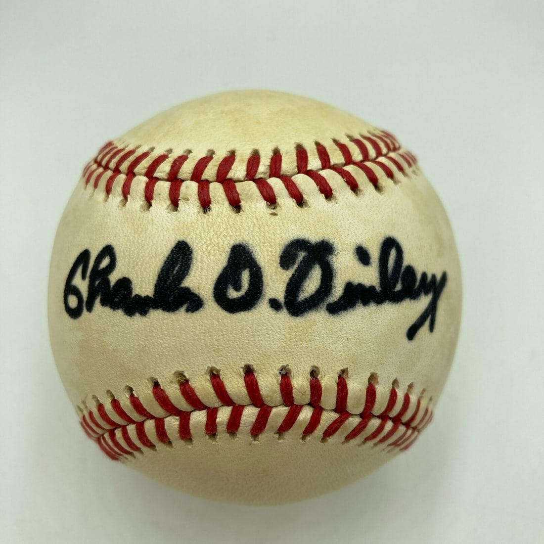 Charles O. Finley Signed Rawlings Baseball with Beckett COA: Charles O. Finley Signed Rawlings Baseball with Beckett COA This is an original signed baseball by Charles O. Finley, a significant piece for any baseball enthusiast or collector. The baseball is a Ra