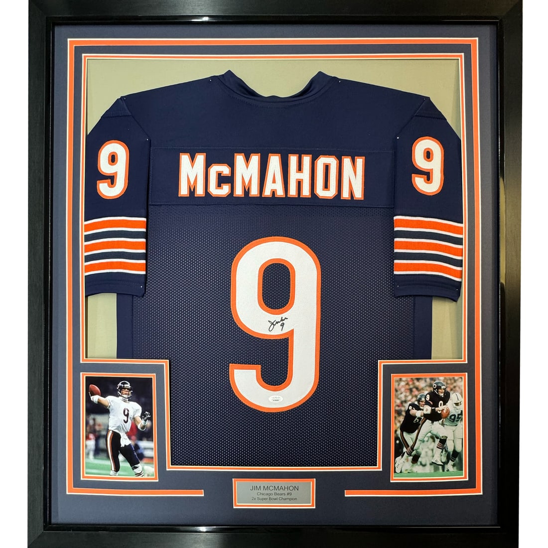 Framed Signed Jim McMahon Chicago Bears Jersey with PSA COA 33x42 (1 of 2)