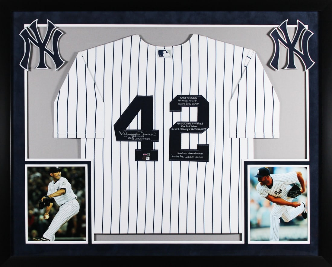 Framed Mariano Rivera Yankees autographed pinstripe jersey Steiner COA (1 of 2)