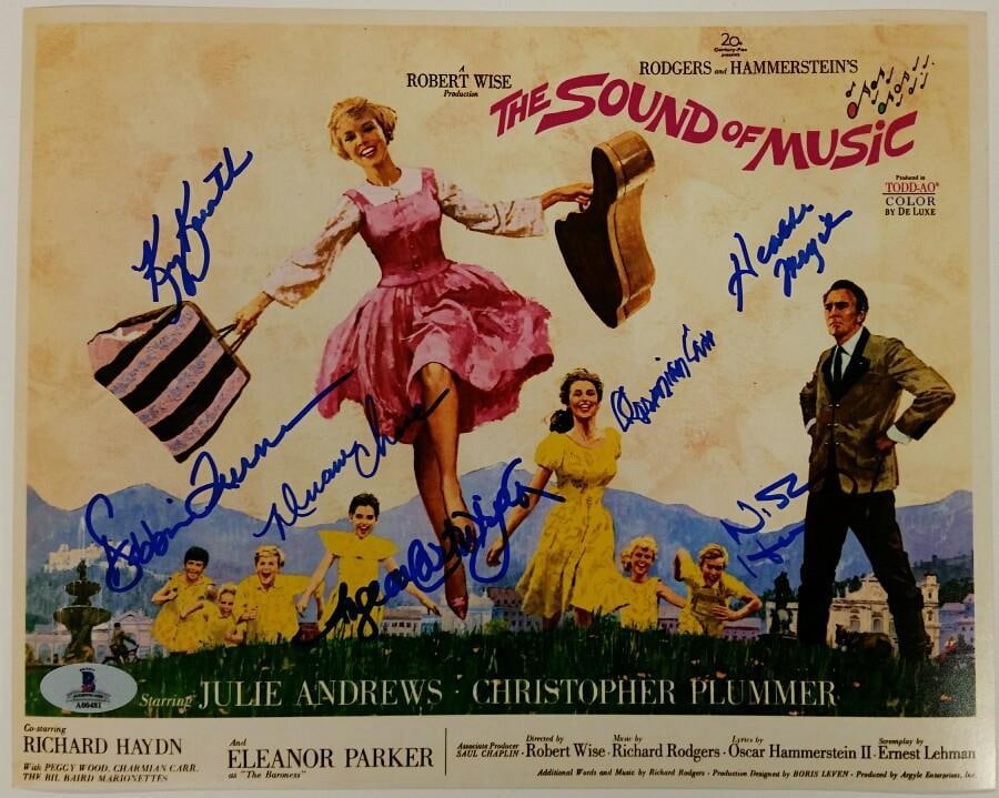 8x10 Photograph Signed by 7 Sound of Music Cast Members Beckett Authenticated (1 of 2)