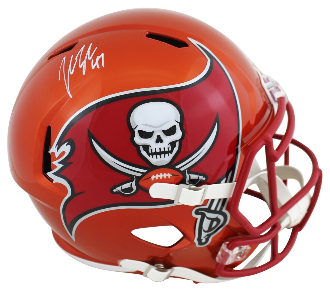 John Lynch Signed Tampa Bay Buccaneers Flash Speed Replica Helmet BAS Witnessed: John Lynch Signed Tampa Bay Buccaneers Flash Speed Replica Helmet BAS Witnessed This is an original Tampa Bay Buccaneers alternate Flash Riddell full-size Speed replica helmet personally autographed b