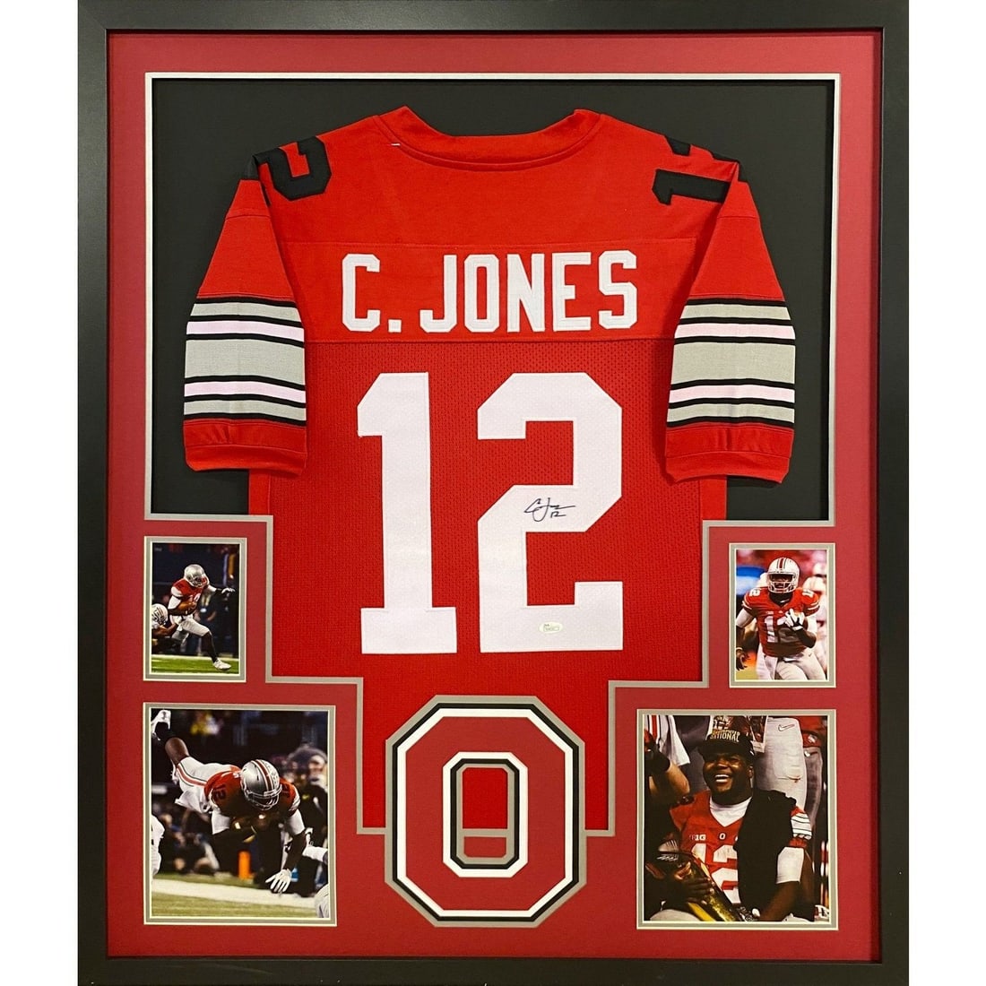 Cardale Jones Signed Framed Jersey JSA Authenticated Ohio State: Cardale Jones Signed Framed Jersey JSA Authenticated Ohio State This Cardale Jones autographed jersey is beautifully framed and features exceptional detailing on the logo. Authenticated by JSA, a lead