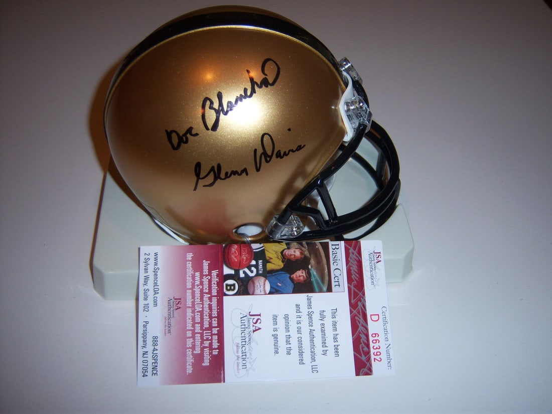 Army Black Knights Mini Helmet Signed by Doc Blanchard and Glenn Davis JSA Authenticated (1 of 2)