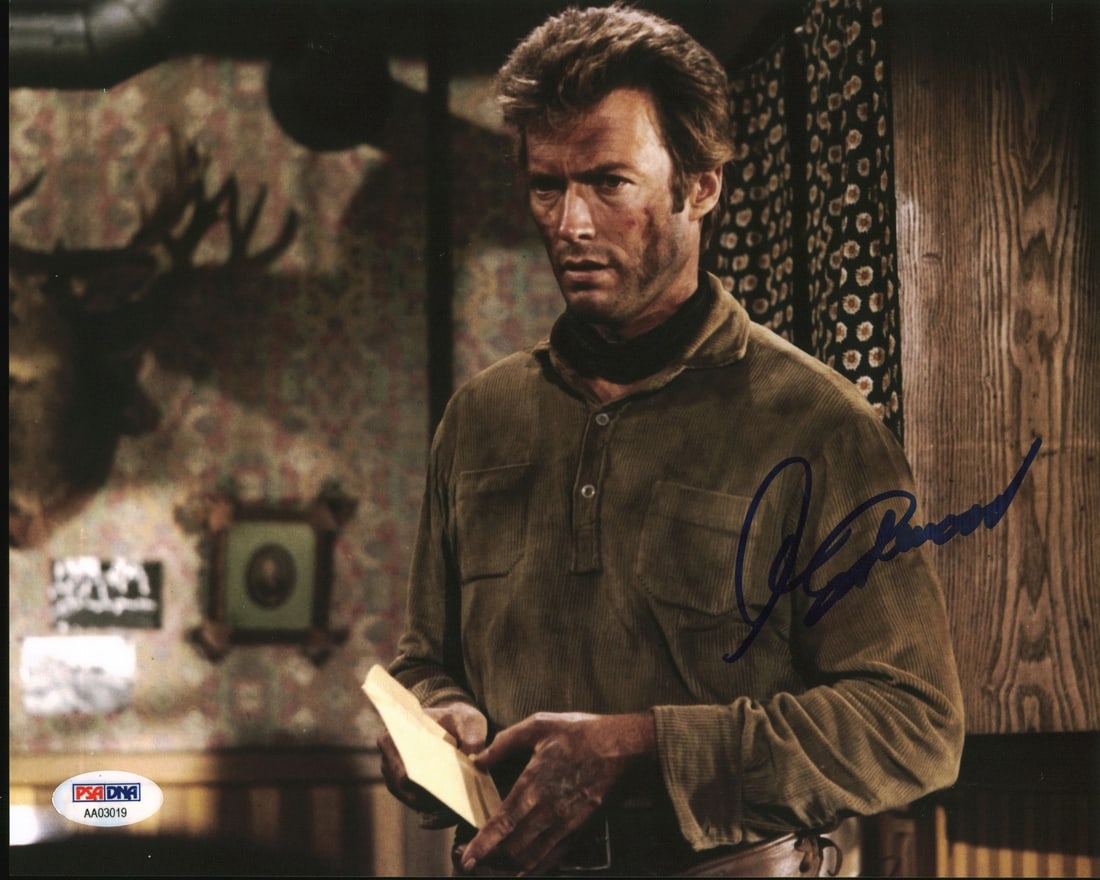 Clint Eastwood Hang 'Em High Signed 8x10 Photo Gem Mint 10 BAS Authentication: Clint Eastwood Hang 'Em High Signed 8x10 Photo Gem Mint 10 BAS Authentication This authentic autographed 8x10 photo of Clint Eastwood from the film "Hang 'Em High" features a striking signature graded
