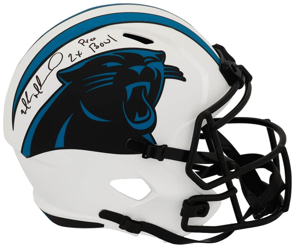 Muhsin Muhammad Panthers Lunar Riddell full size replica helmet 2x Pro Bowl inscription (1 of 1)