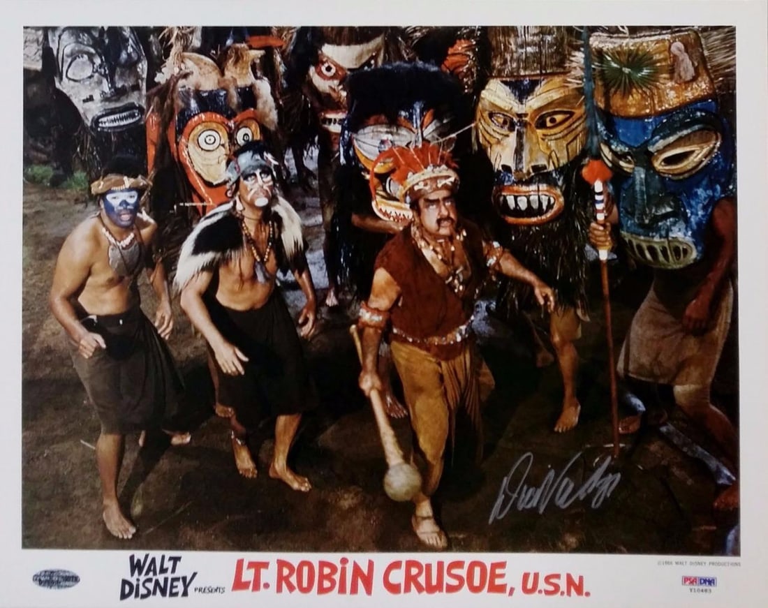 Dick Van Dyke Autographed 11x14 Lt Robin Crusoe Lobby Card Photo PSA DNA Authenticated (1 of 1)