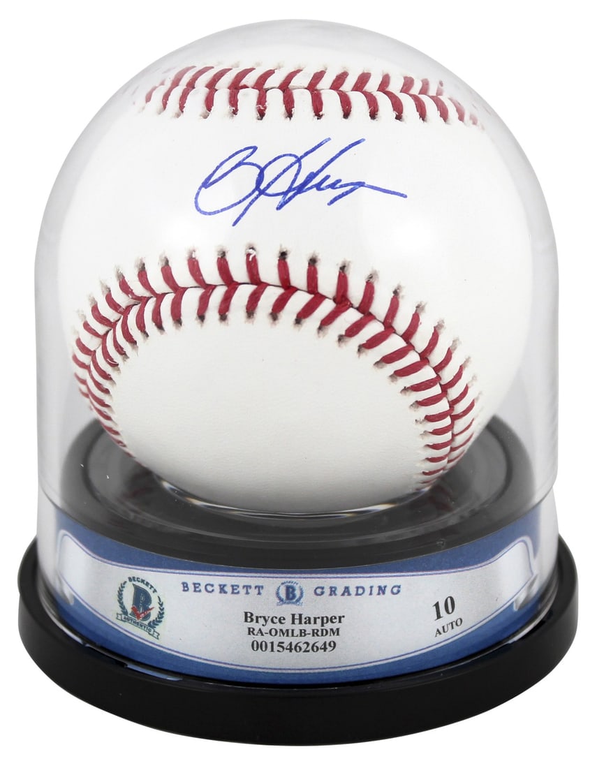 Bryce Harper Signed OML Baseball Graded Gem Mint 10 Beckett Authenticated (1 of 3)