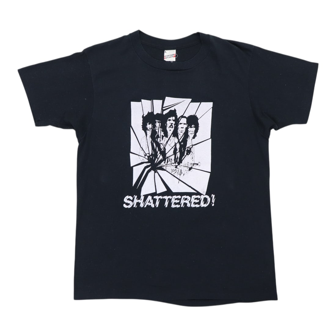 Vintage 1981 Rolling Stones Shattered Tour Black Poly Cotton Shirt (1 of 5)