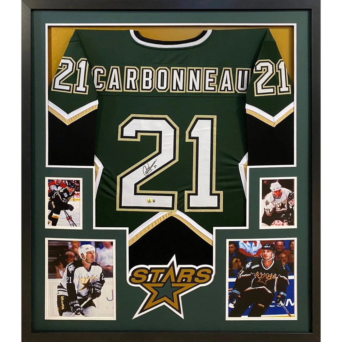 Beckett Authenticated Guy Carbonneau Dallas Stars Framed Jersey (1 of 2)
