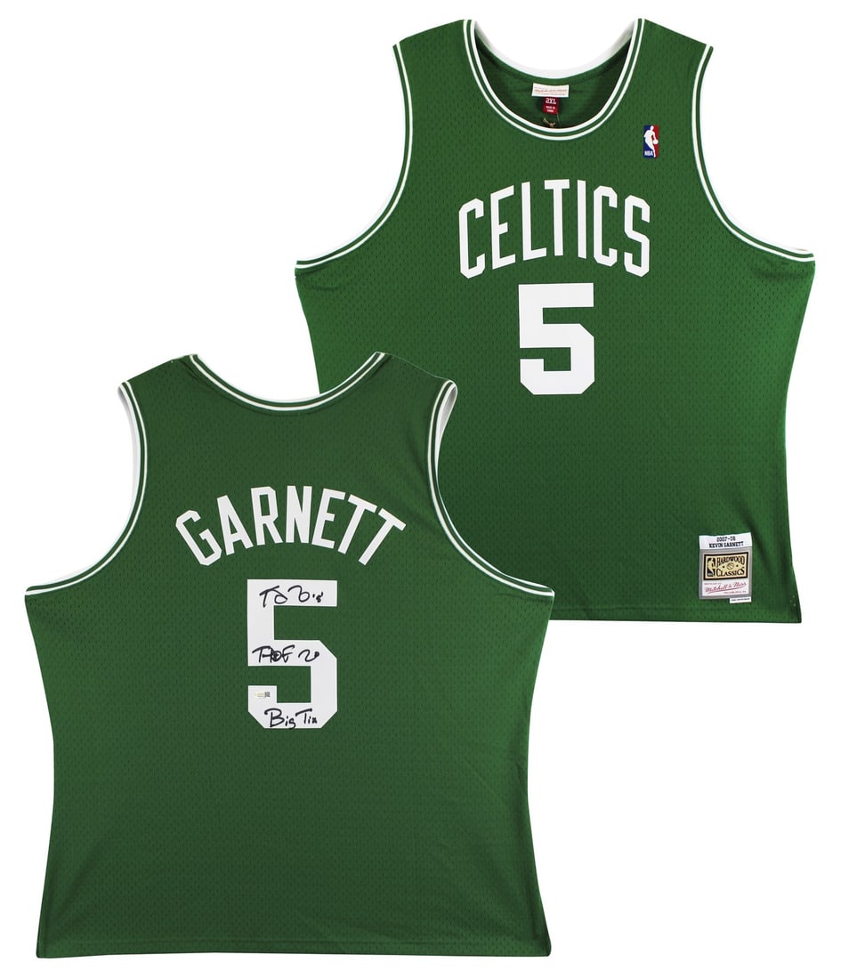 Kevin Garnett Celtics signed Green Mitchell Ness Swingman jersey JSA HOF 20 Big Tix (1 of 6)