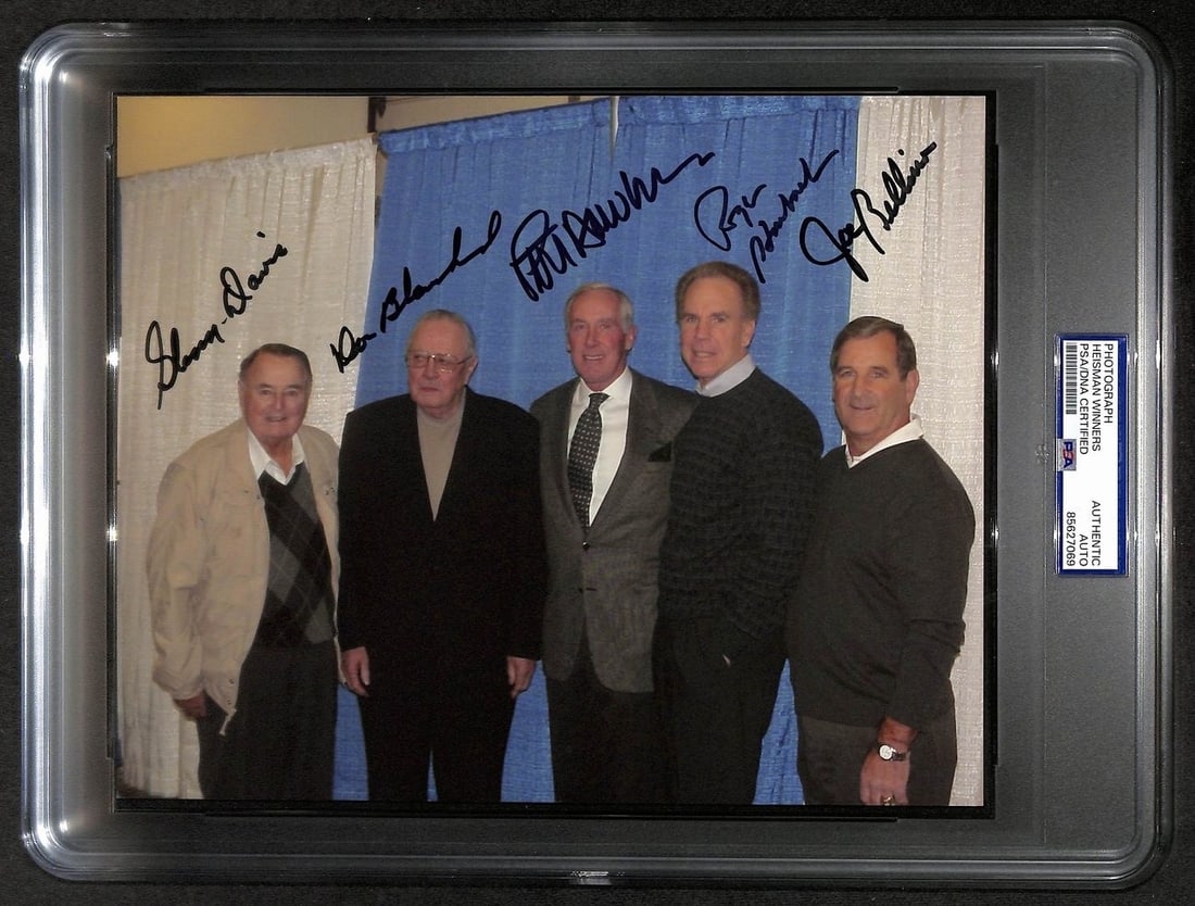 8x10 Photo Signed by 5 Heisman Trophy Winners PSA DNA Authenticated (1 of 3)
