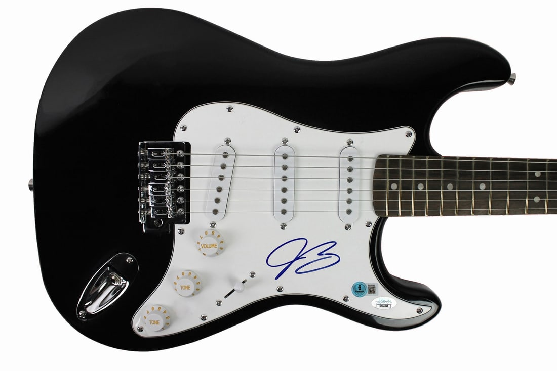 Signed Black Electric Guitar Joe Bonamassa Beckett Authenticated Autograph: Signed Black Electric Guitar Joe Bonamassa Beckett Authenticated Autograph This is a black electric guitar personally autographed by Joe Bonamassa. The signature has been authenticated by Beckett Auth