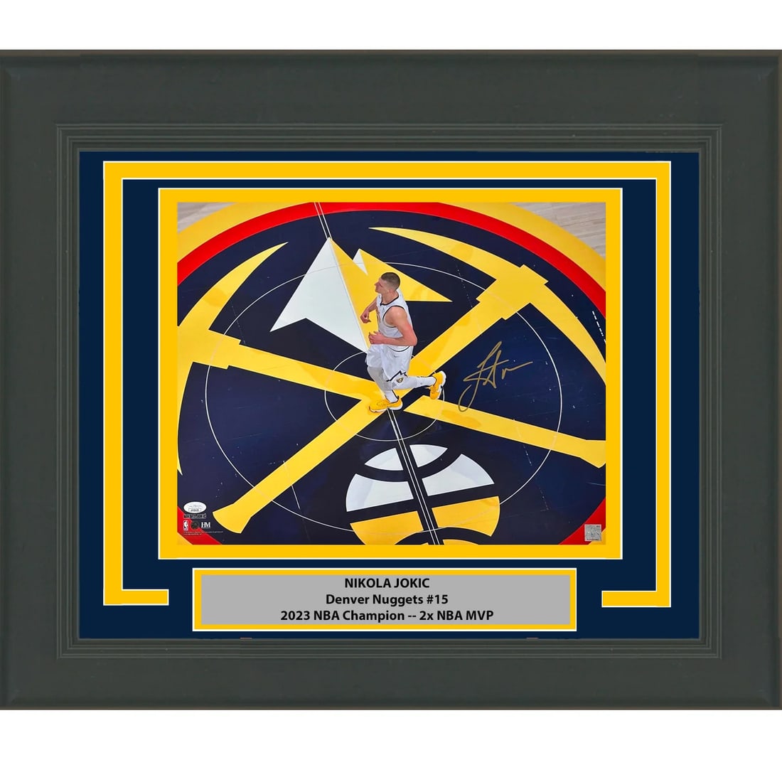 Framed Nikola Jokic Autographed 16x20 Photo Denver Nuggets JSA COA: Framed Nikola Jokic Autographed 16x20 Photo Denver Nuggets JSA COA Celebrate your passion for basketball with this professionally framed and matted 16x20 photo of Nikola Jokic, the star player for the