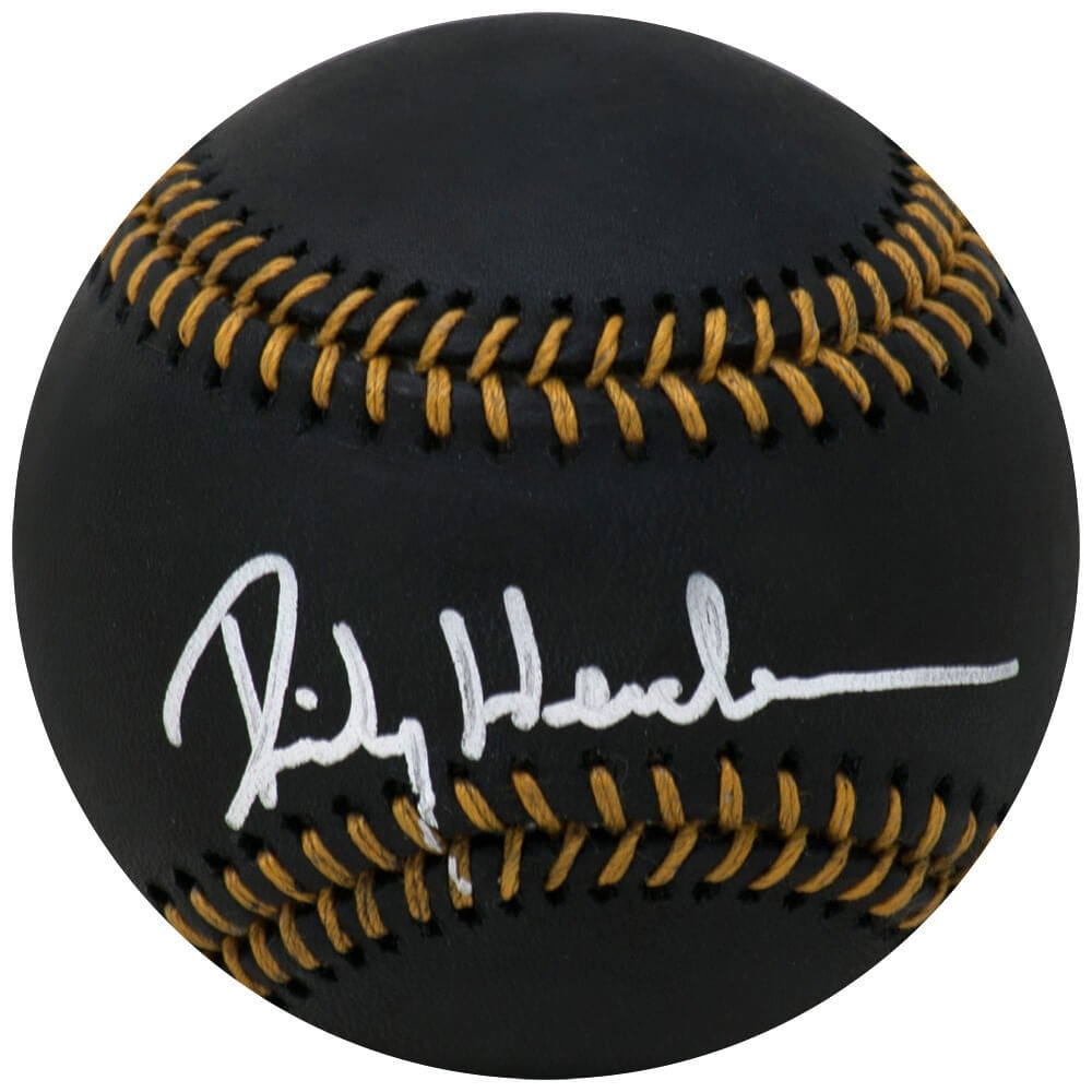 Rickey Henderson Signed Rawlings MLB Baseball with Sports COA: Rickey Henderson Signed Rawlings MLB Baseball with Sports COA Rickey Henderson Signed Rawlings MLB Baseball with COA This Rickey Henderson signed Rawlings black MLB baseball is a must-have for any bas