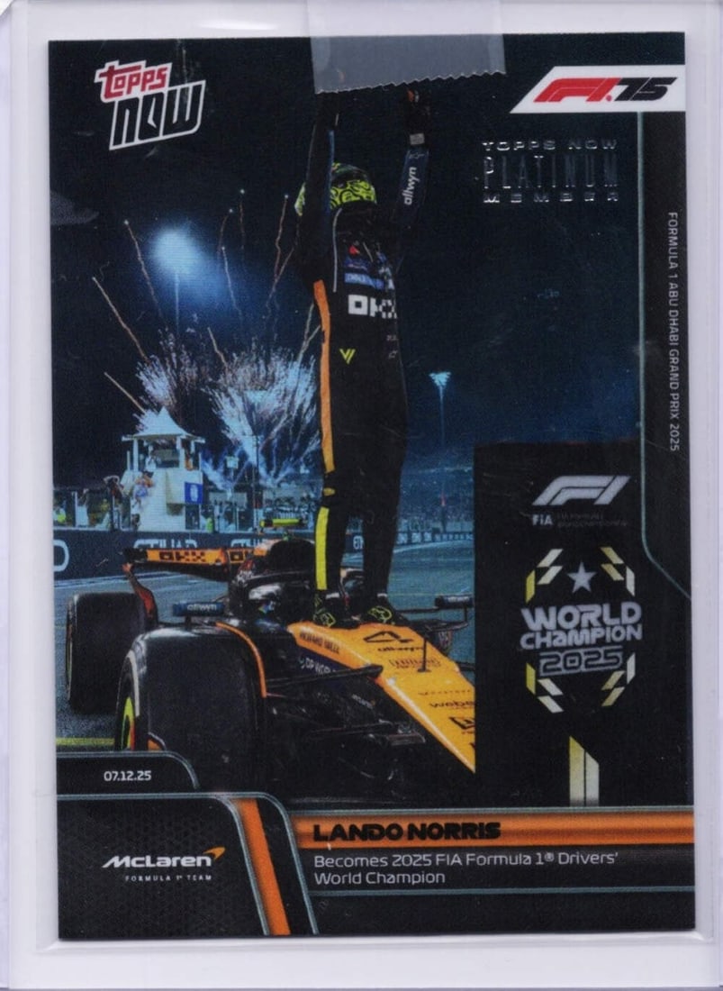 Lando Norris McLaren Platinum Member 2025 Topps Now Formula 1 Racing Card #P086 (1 of 2)