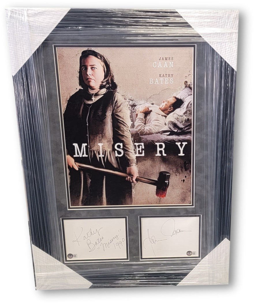 Framed Misery photo display with James Caan Kathy Bates autographed cuts (1 of 3)
