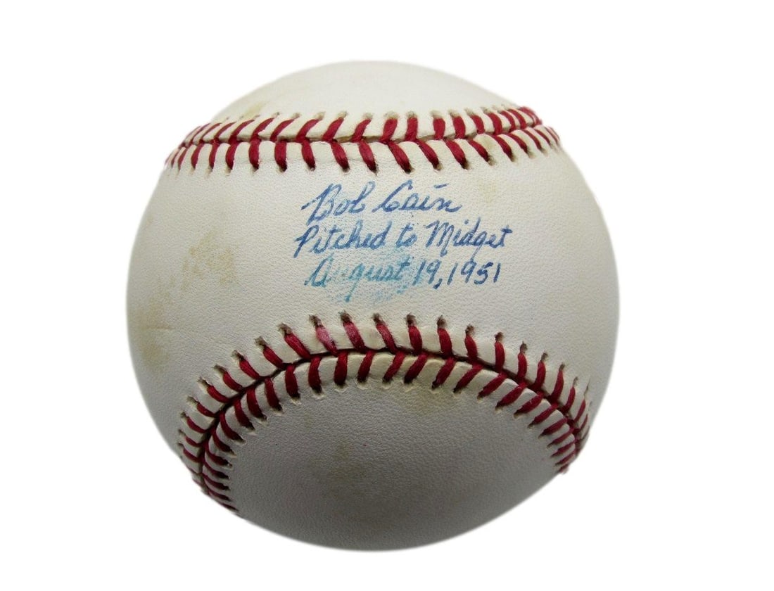Bob Cain autographed Rawlings OAL baseball JSA inscribed (1 of 3)