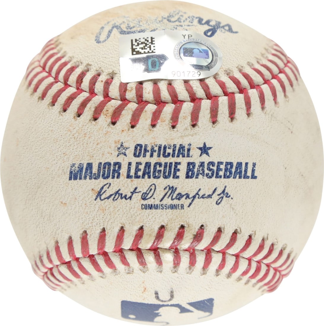 MLB Authenticated Shohei Ohtani 50 50 Game Used Baseball Pitch Before Homer: MLB Authenticated Shohei Ohtani 50 50 Game Used Baseball Pitch Before Homer This Official Rawlings Major League Baseball (Manfred Jr.) was used in the game during Shohei Ohtani's historic 50/50 home r