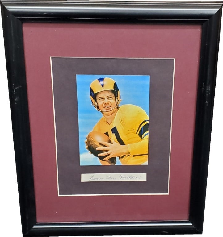 Norm Van Brocklin Hand Signed Cut Photo Los Angeles Rams GAI Authenticated (1 of 6)