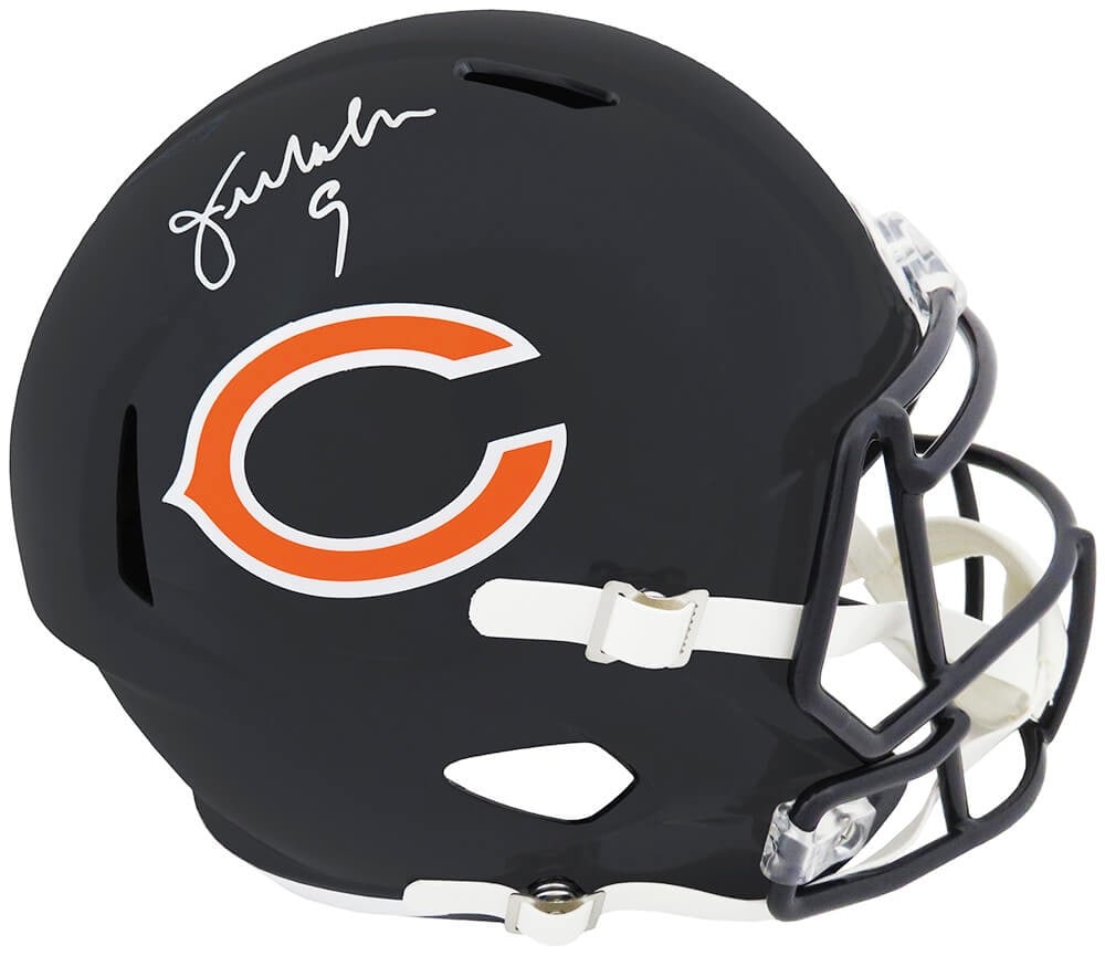 Jim McMahon Autographed Chicago Bears Riddell Replica Helmet with SS COA: Jim McMahon Autographed Chicago Bears Riddell Replica Helmet with SS COA This Chicago Bears Riddell full-size speed replica helmet is signed by Jim McMahon, a legendary quarterback known for his time 